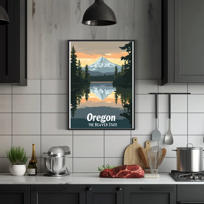 Oregon Scenic View Vintage Travel Poster