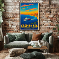 Caspian Sea Travel Poster