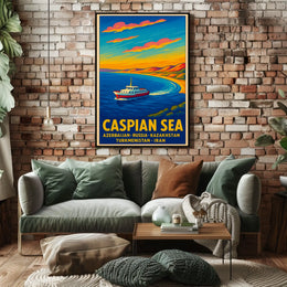 Caspian Sea Travel Poster