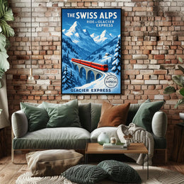 The Swiss Alps Glacier Express Adventure Poster PosterGoat