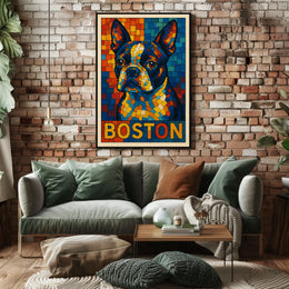 Boston Terrier Mosaic Poster