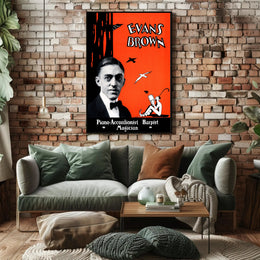 Evans Brown Vintage Art Deco Performer Poster