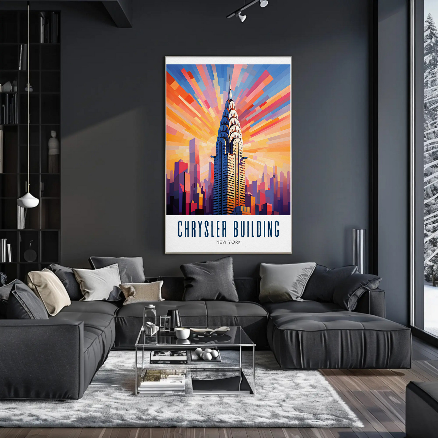 Chrysler Building New York Skyline Rays Poster