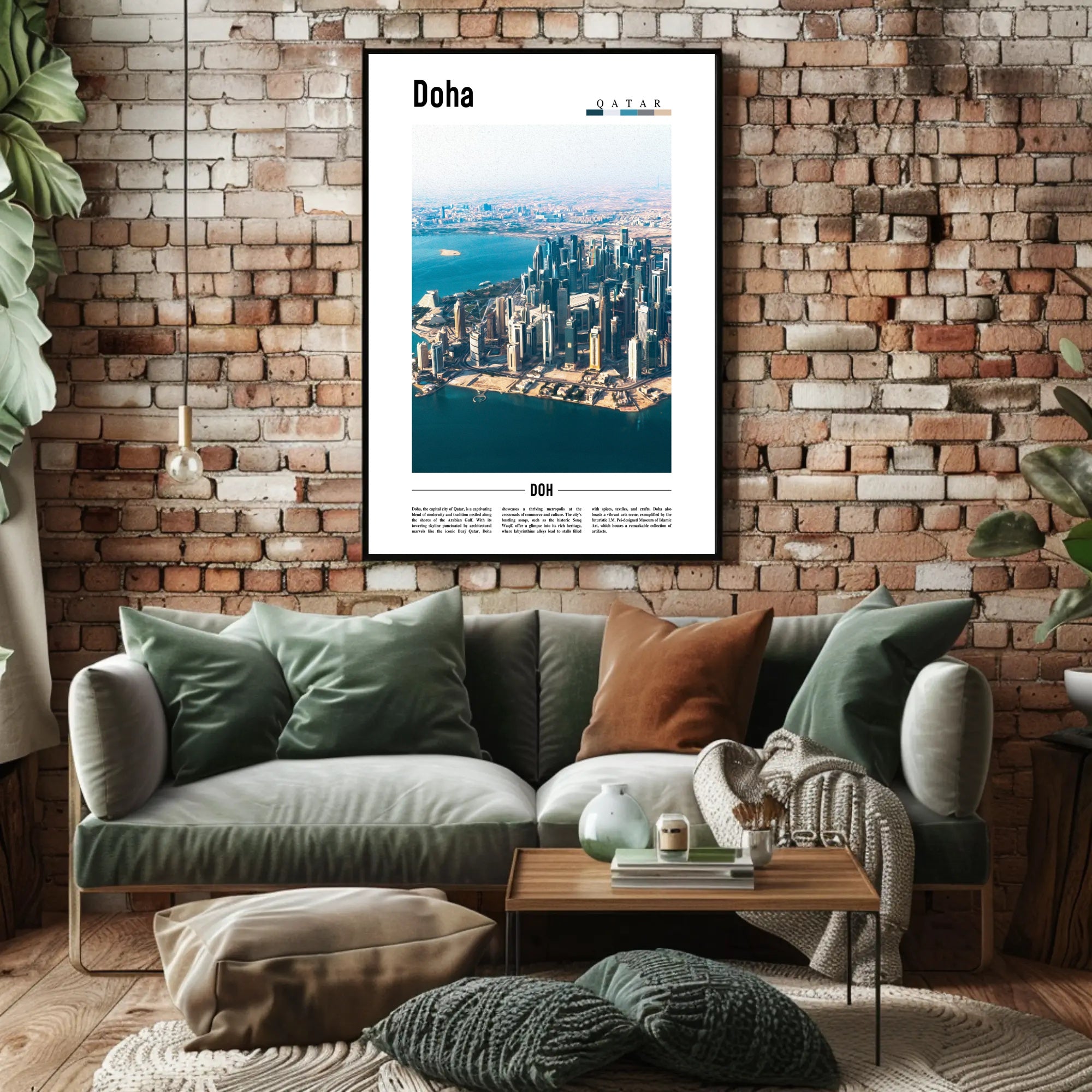 Doha Cityscape Vibrance: Modern Architecture and Culture Urban or Cityscape Poster PosterGoat
