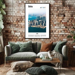 Doha Cityscape Vibrance: Modern Architecture and Culture Urban or Cityscape Poster PosterGoat