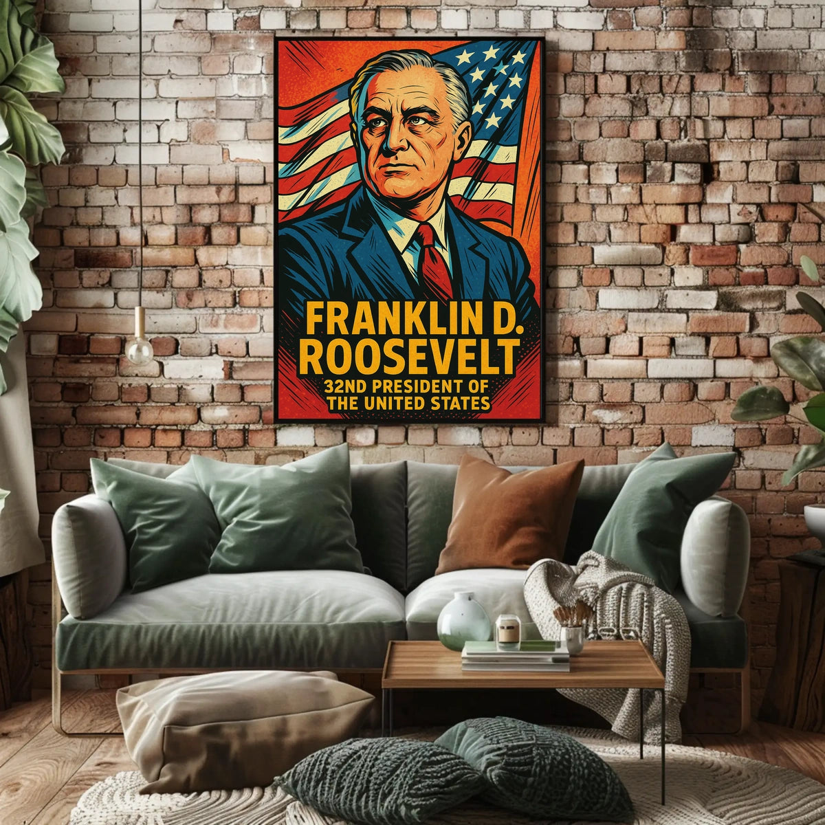 Franklin D Roosevelt 32nd President Poster Wall Art Print