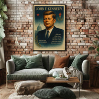 John F. Kennedy Inspirational Vintage Leadership Poster