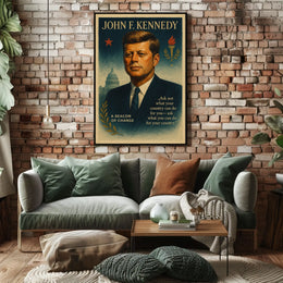John F. Kennedy Inspirational Vintage Leadership Poster