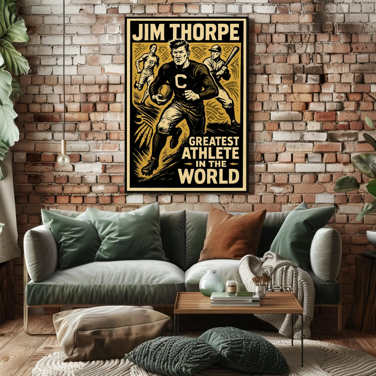 Jim Thorpe Legendary Athlete Tribute Poster