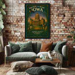 Iowa Beauty Vintage Architecture Wildlife Poster