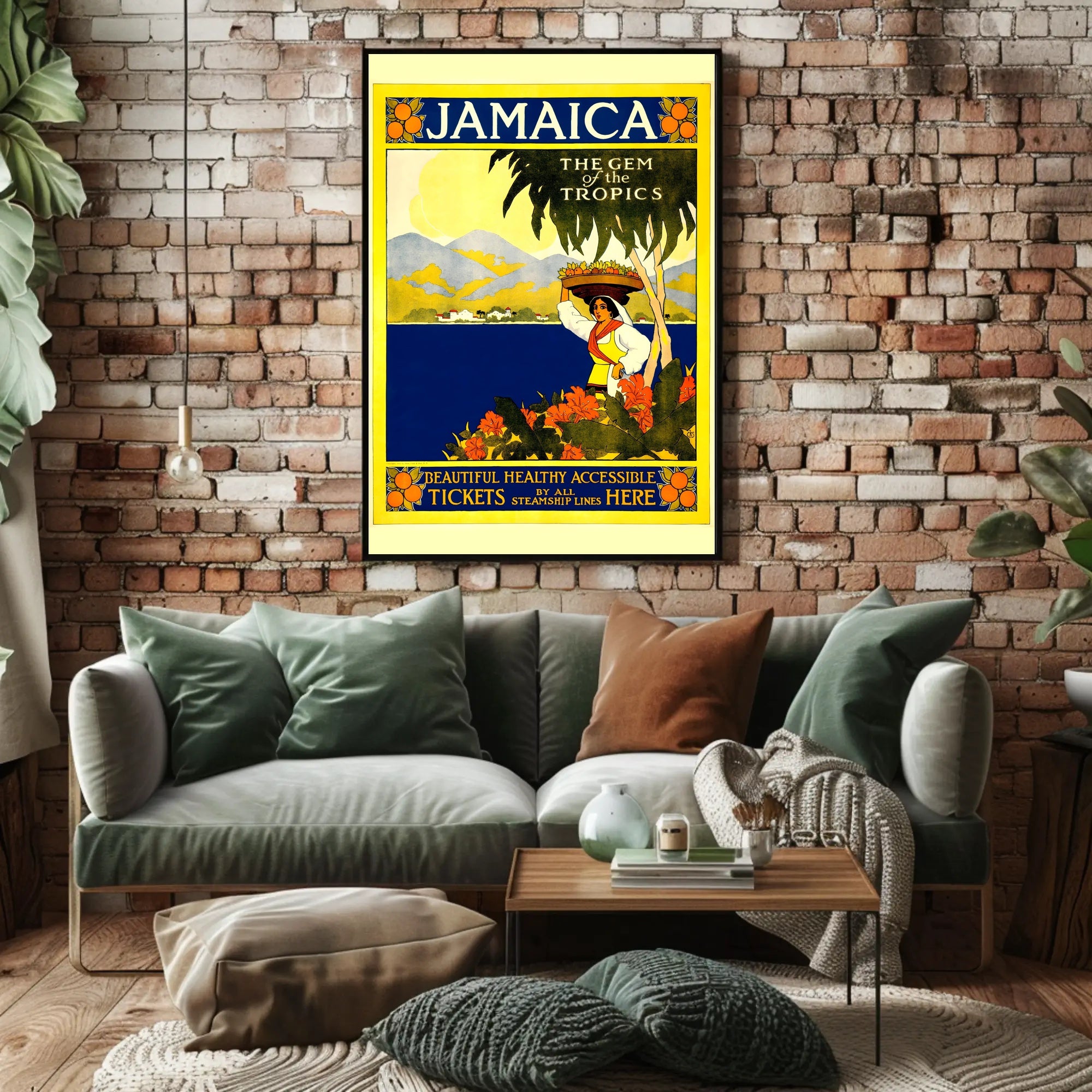 Jamaica Travel Paradise: Vintage Stylized Tropical Adventure Poster
