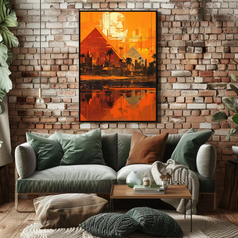 Ancient Egyptian Pyramids Abstract Art Poster Print