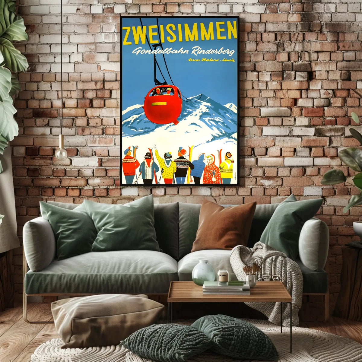 Zweisimmen Gondelbahn Rinderberg Poster