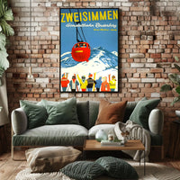 Zweisimmen Gondelbahn Rinderberg Poster