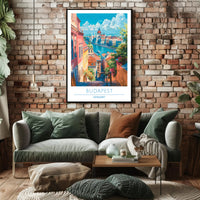 Vibrant Budapest Cityscape Travel Poster