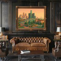 Urban Wanderlust Detroit Skyline Photography Realism Poster