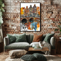 Netherlands Amsterdam Canal and Colorful Houses Poster