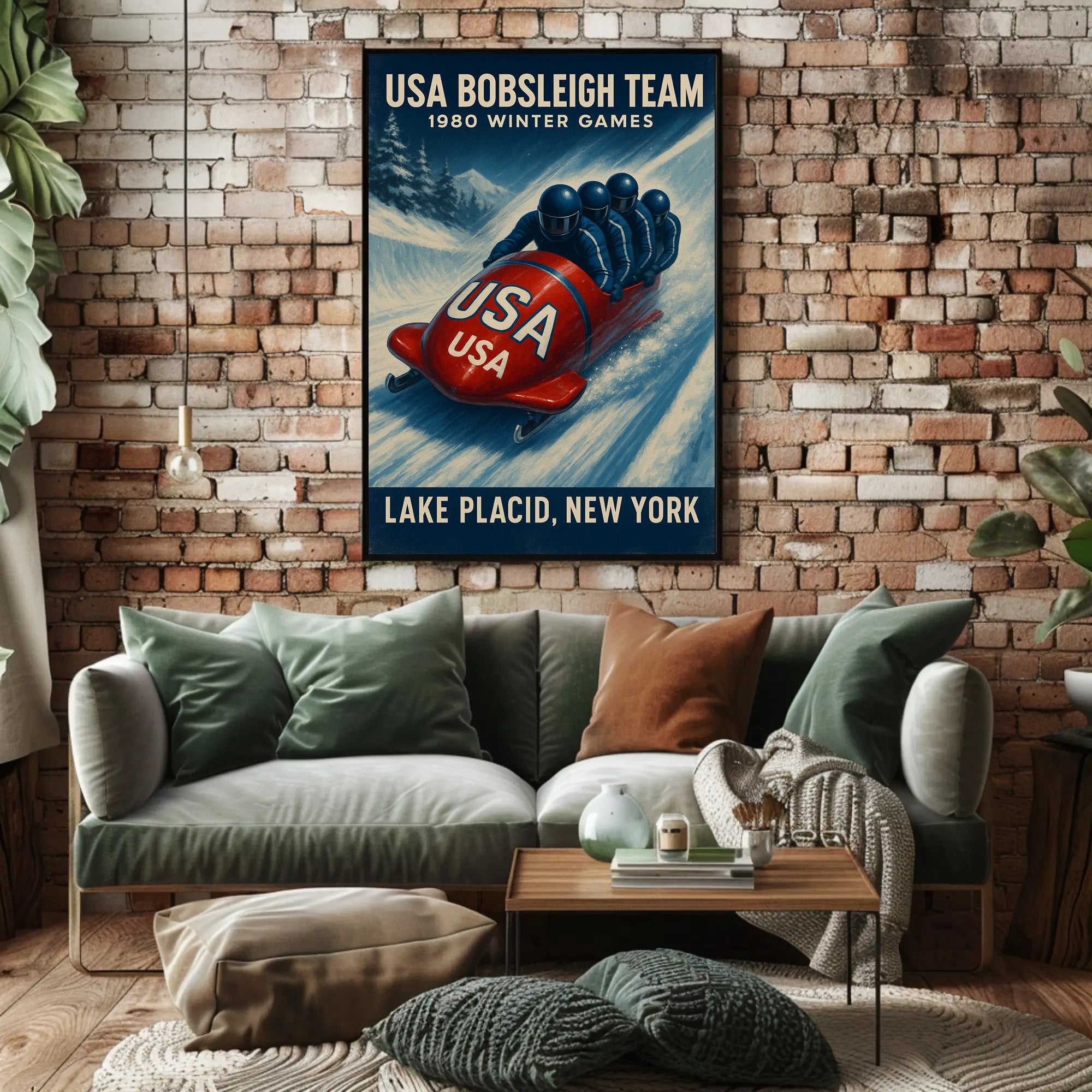1980 Winter Games Usa Bobsleigh Team Poster