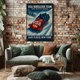 1980 Winter Games Usa Bobsleigh Team Poster