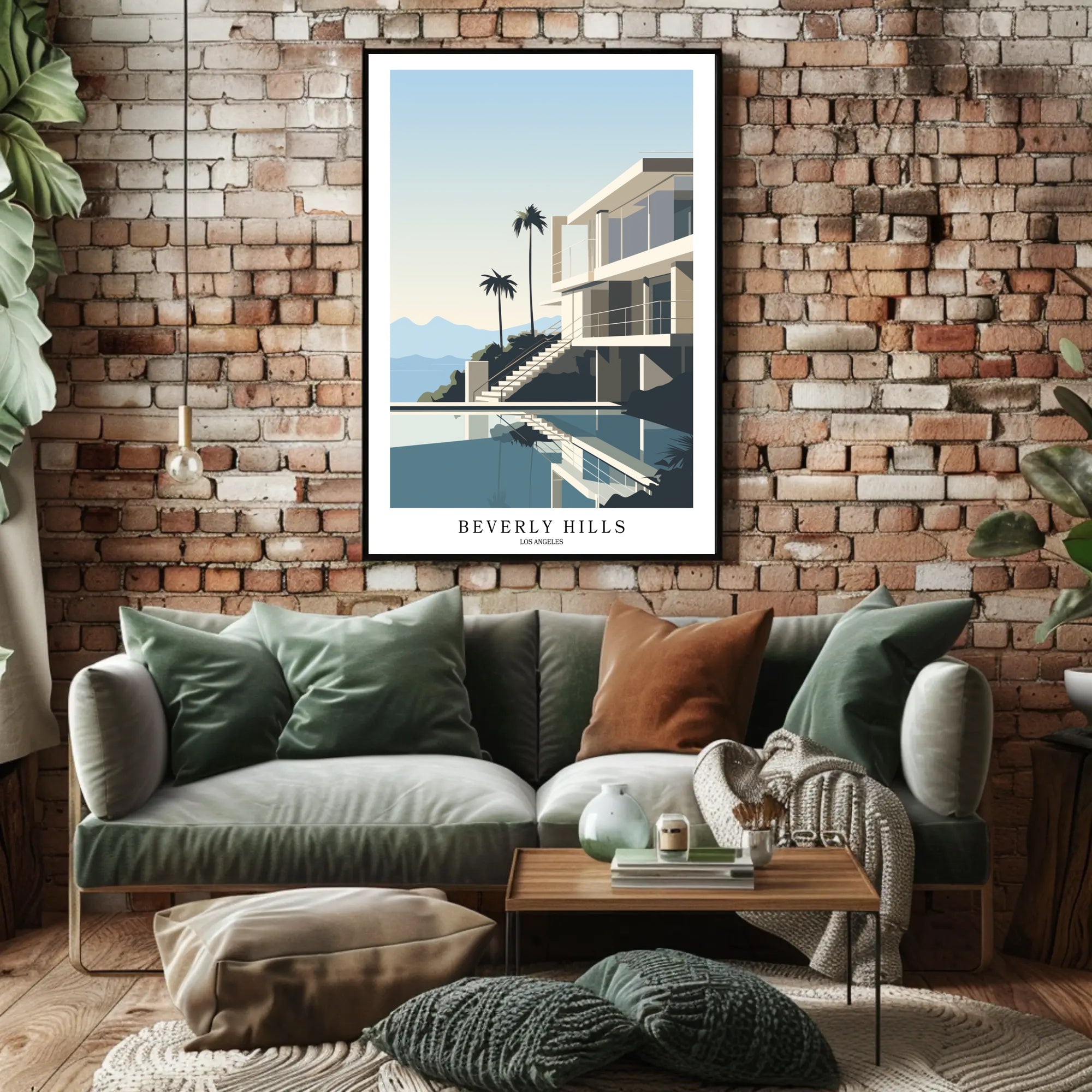 Luxurious Contemporary House Illustration Poster - Urban or Cityscape Poster PosterGoat