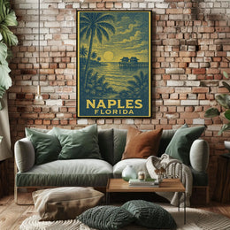 Naples Florida Sunset Poster Wall Art Gulf Coast Decor