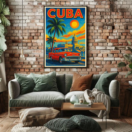 Vibrant Cuba Travel Poster