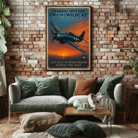 Wildcat FM1 FM2 Aviation Poster Vintage Plane Print