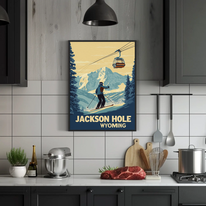 Jackson Hole Wyoming Vintage Poster