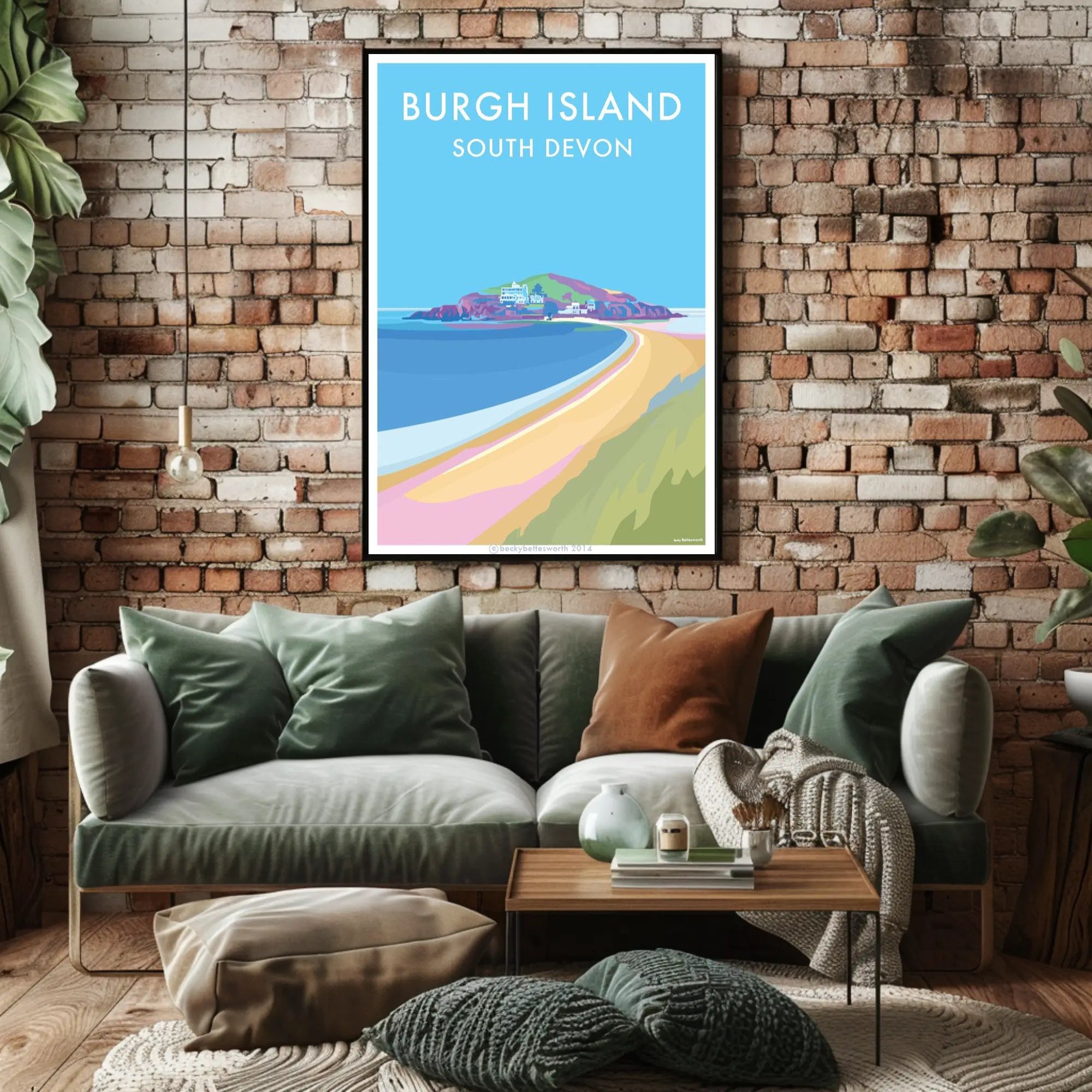 Burgh Island Vibrant Coastal Scene Travel Poster PosterGoat