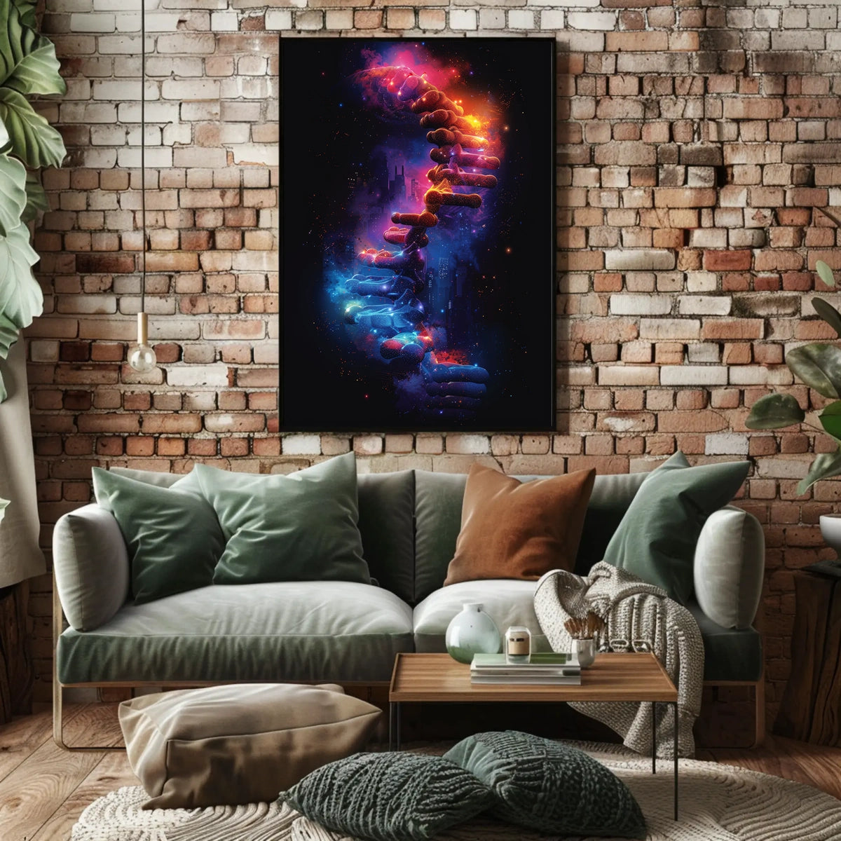 DNA Cosmos: Futuristic Art Poster of Discovery