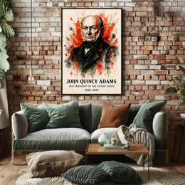 John Quincy Adams Watercolor Historical or Presidential Poster
