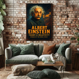 Albert Einstein Relativity Vintage Science Poster