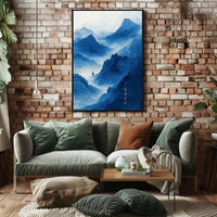 Tranquil Blue Mountains Art Print Poster for Home Decor and Nature Lovers PosterGoat