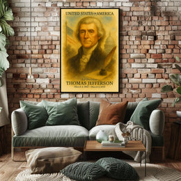 Thomas Jefferson 3rd President of the United States Vintage Watercolor Poster