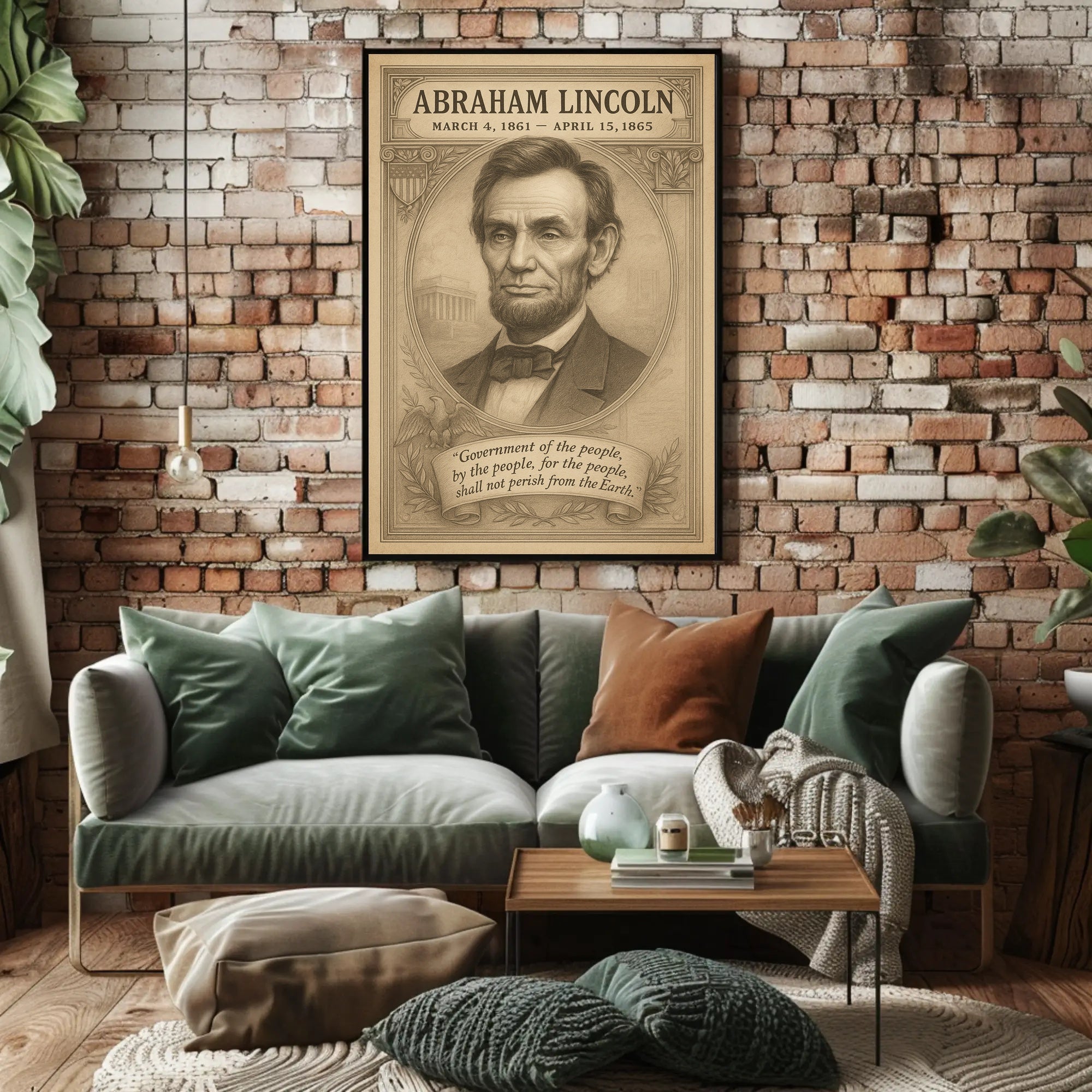 Abraham Lincoln 16th President Sketch Poster Wall Art Decor PosterGoat