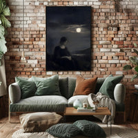 Mystical Moonlight Woman Artistic Poster PosterGoat