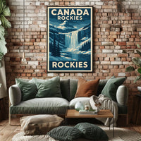 Canadian Rockies Vintage Travel Art Poster