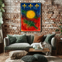 Vibrant Heraldic Sunburst Poster