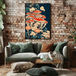 Enchanted Forest Mushrooms Wall Art Print