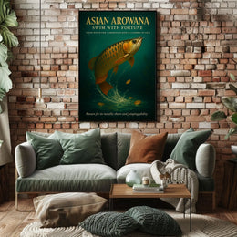 Asian Arowana Swim with Fortune Poster
