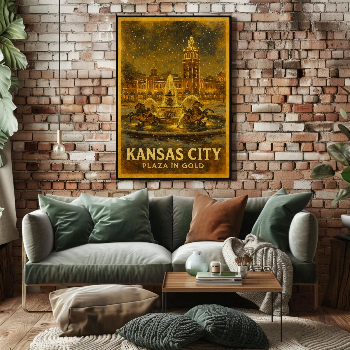 Kansas City Plaza in Gold Poster