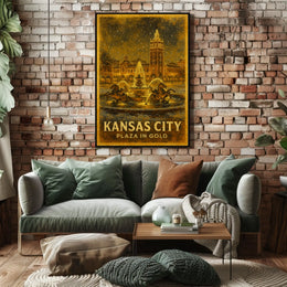 Kansas City Plaza in Gold Poster
