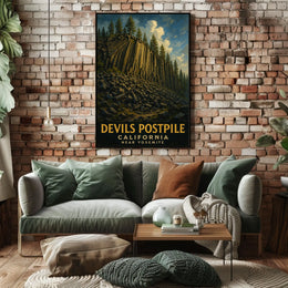 Devils Postpile California Landmark Poster