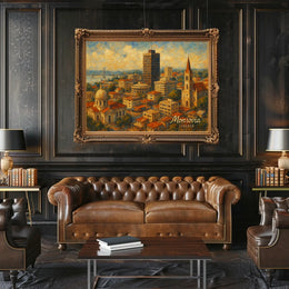 Monrovia Liberia African Cityscape Digital Painting Vibrant Cultural Heritage Travel Poster