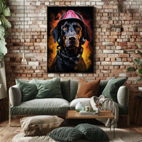 Firefighter Dog Poster