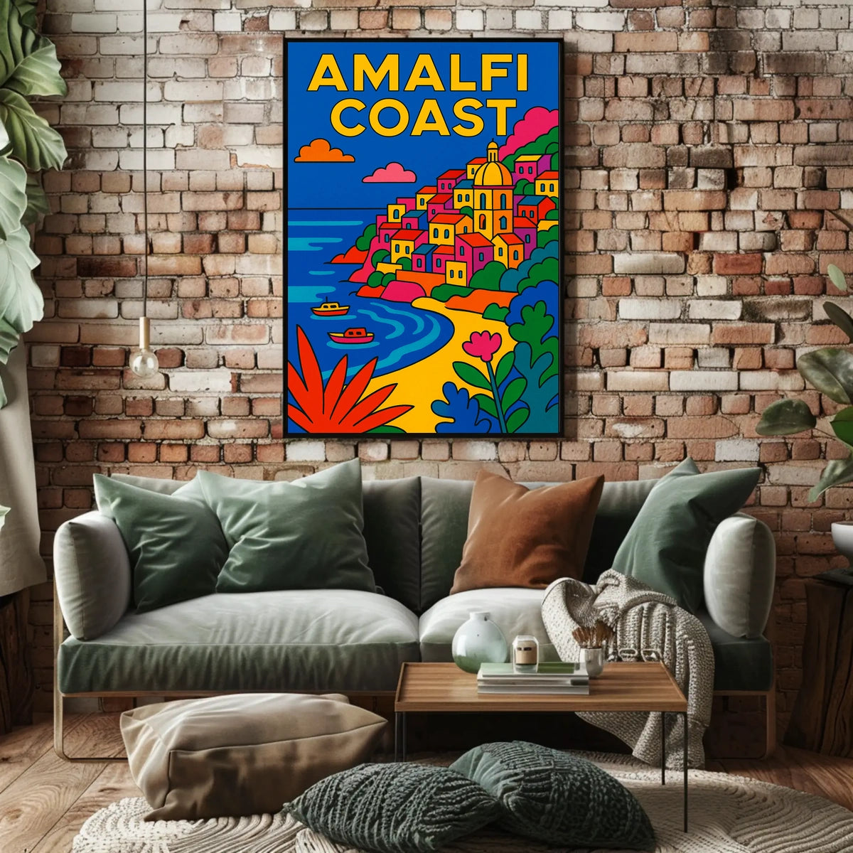 Amalfi Coast Vibrant Escape Poster For Coastal Wall Art