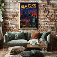 New York City Poster Vintage Travel Urban Wall Art