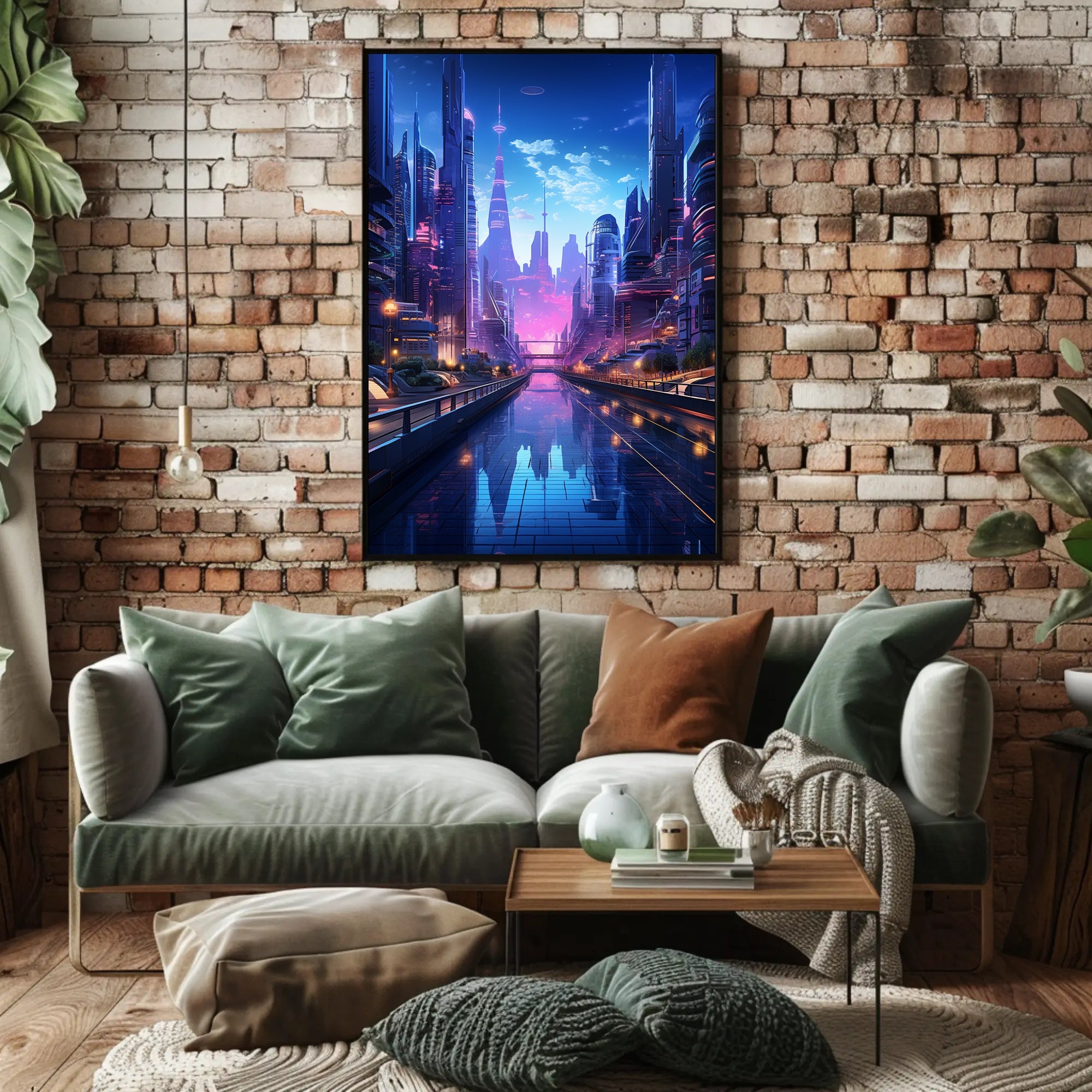 Futuristic Cityscape At Twilight Poster