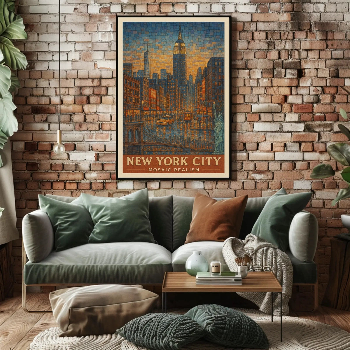 New York City Mosaic Realism Poster
