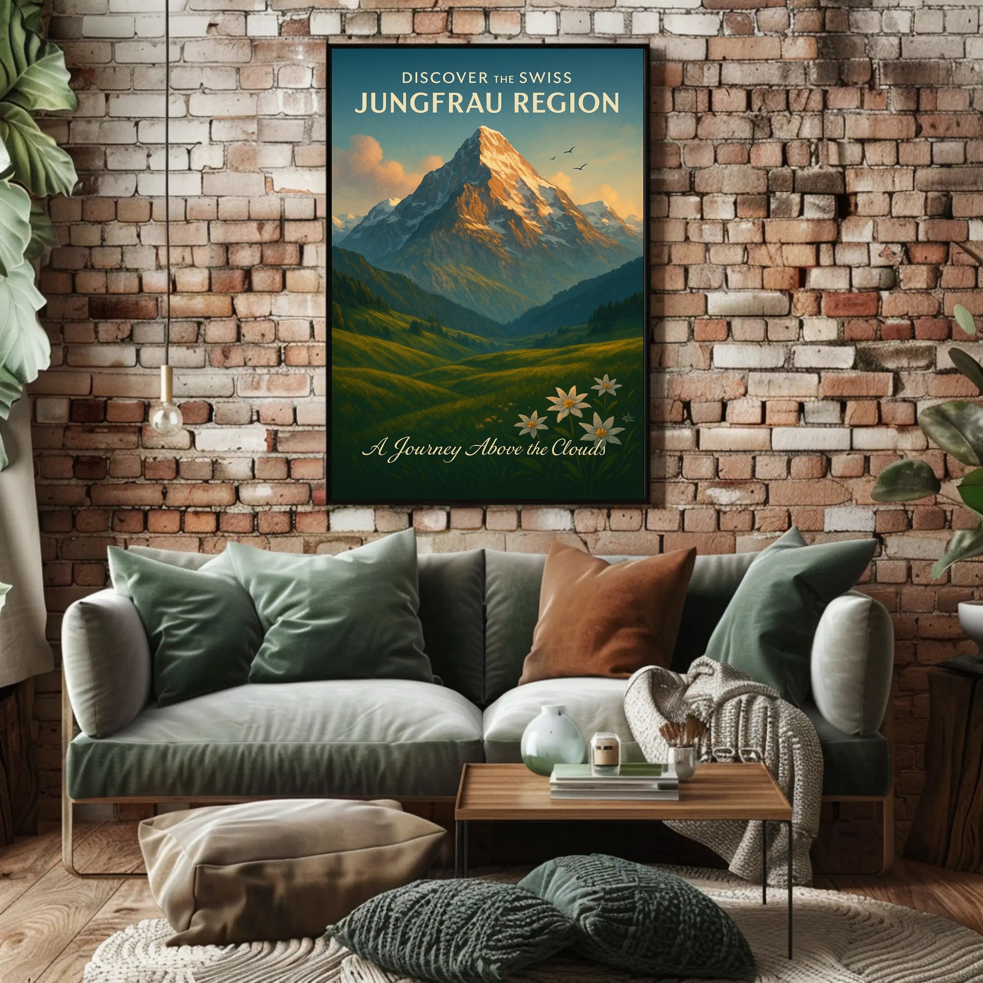 Jungfrau Region Vintage Travel Poster Print